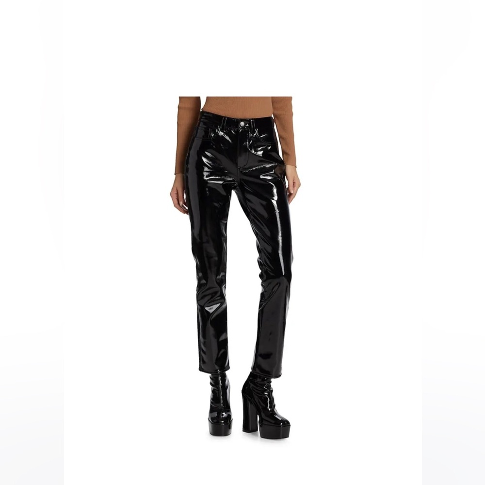 SIMON MILLER Vegan Patent Leather Straight Leg Pants